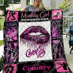Muddy Country Girl Cl16110259Mdq Quilt Blanket and Home Decor