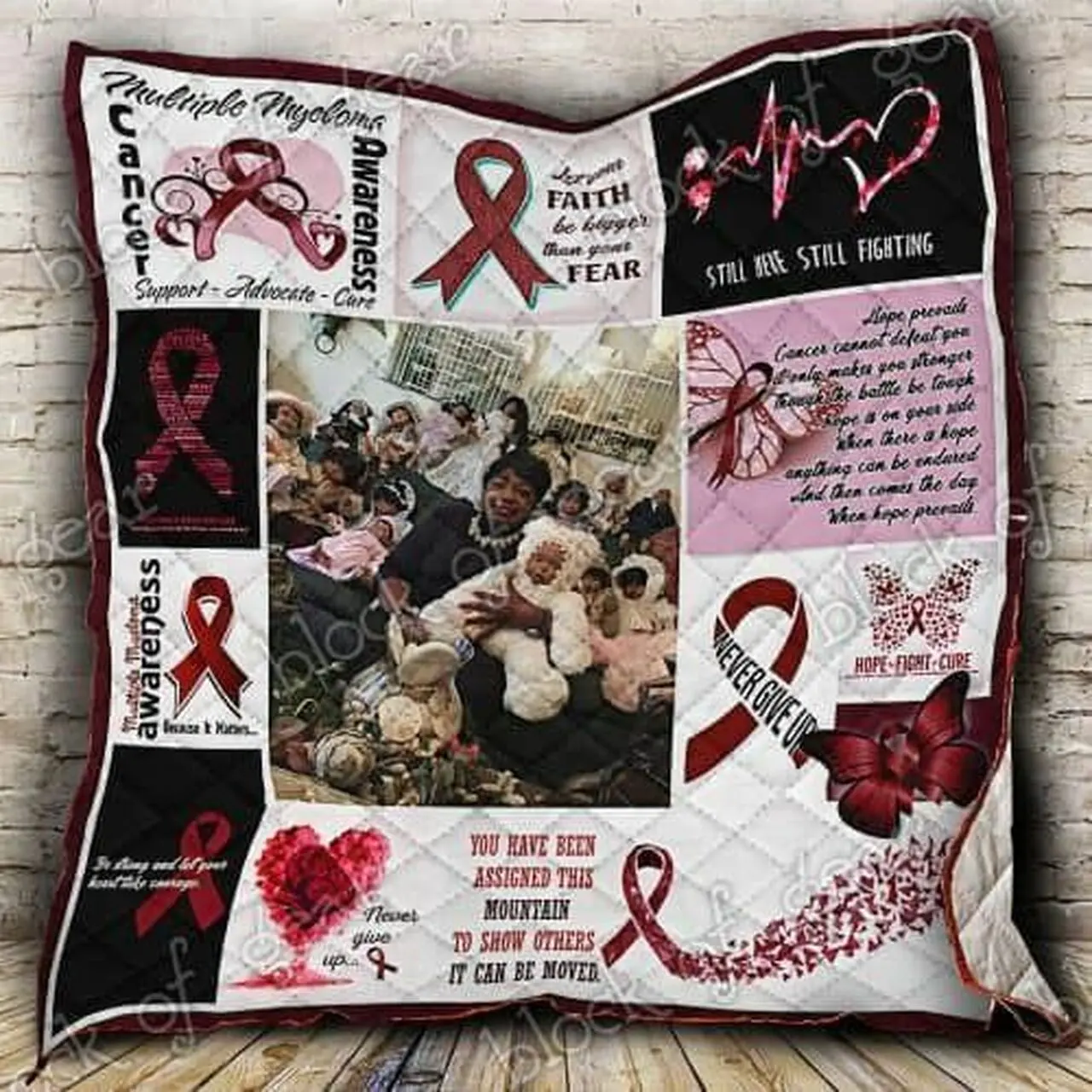 Multiple Myeloma Cancer Awareness Hur Quilt Cysipw and Home Decor