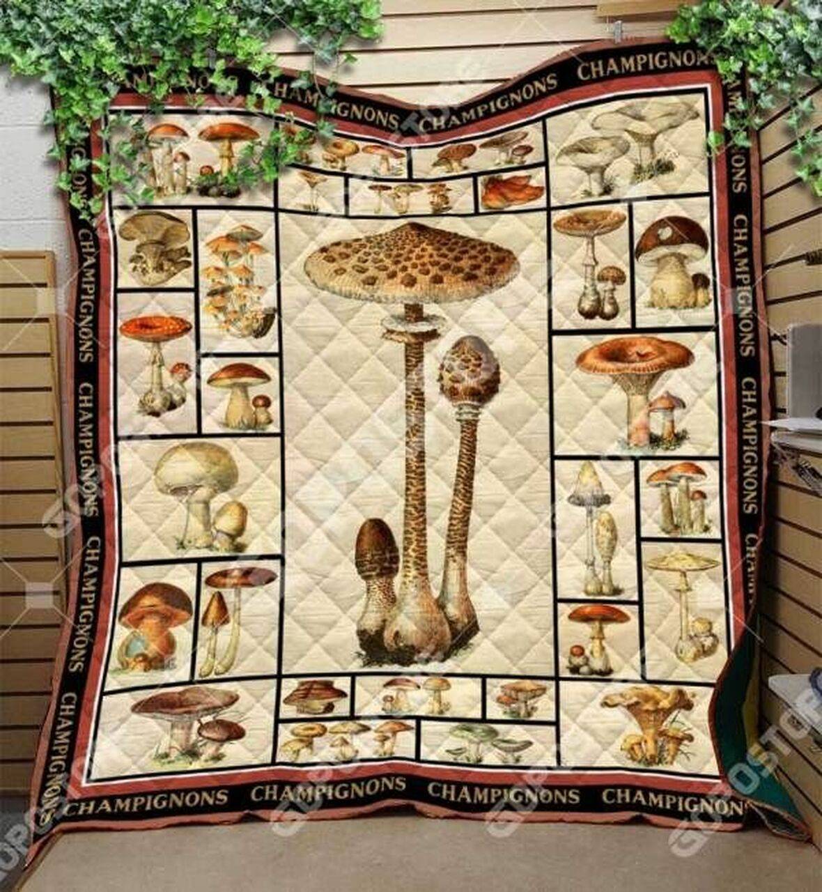 Mushroom Beautiful Mushroom Cl16110261Mdq Quilt Blanket and Home Decor