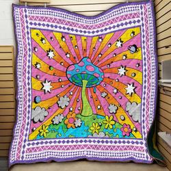 Mushroom Hippie Style Q2 NNQ131098 3D Customized Quilt and Home Decor