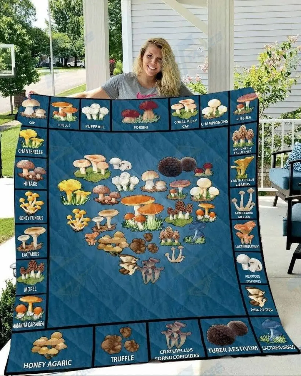 Mushroom Mushroom Kinds Collection Premium Quilt Blanket Size Throw Twin Queen King Super King and Home Decor
