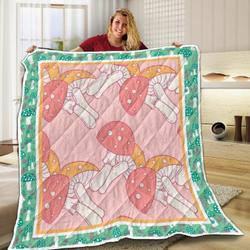 Mushroom Pink Color CC5 NTTH011298 3D Customized Quilt and Home Decor