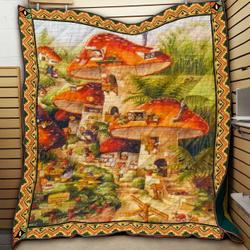 Mushroom Village Q8 NNQ131098 3D Customized Quilt and Home Decor