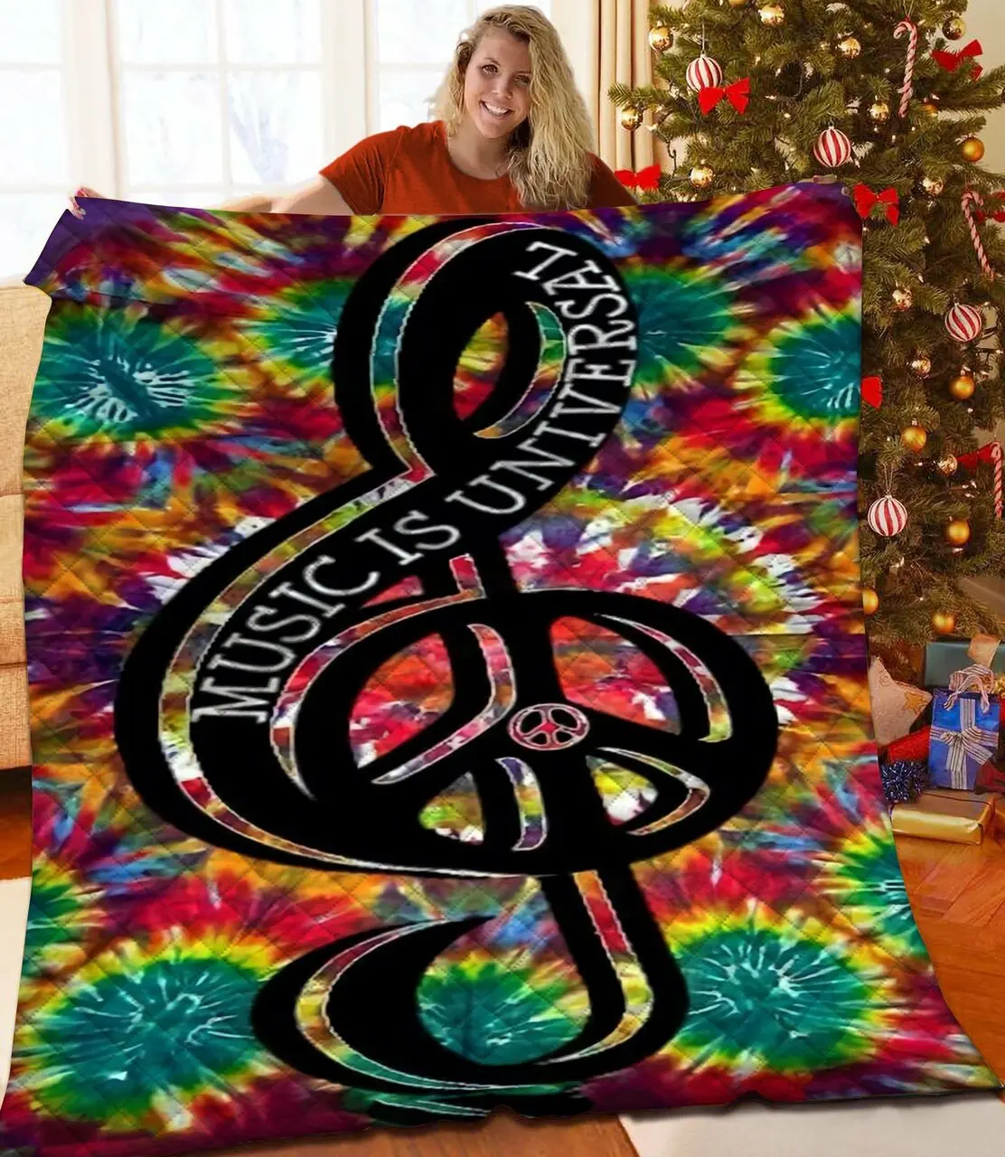 Music Hippie Jfj Quilt Kss and Home Decor