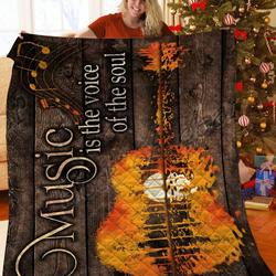 Music Is The Voice Ohe Soul Guitar Jfj Quilt Ksn and Home Decor