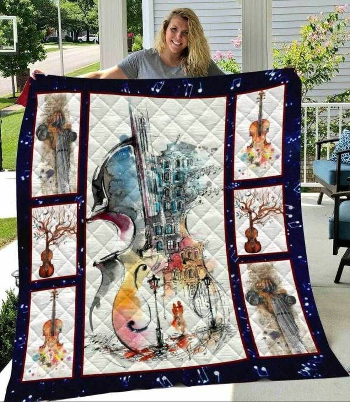 Music Violin Art Cl16110266Mdq Quilt Blanket and Home Decor