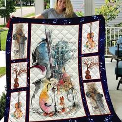 Music Violin Art Cl16110266Mdq Quilt Blanket and Home Decor