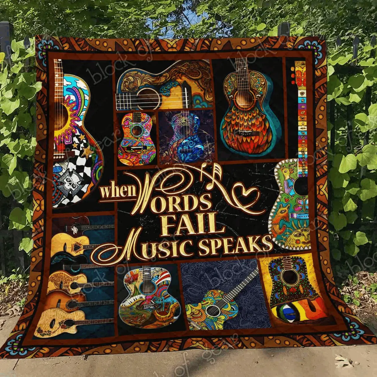 Music Words L Music Speaks Jfj Quilt Kme and Home Decor