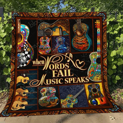 Music Words L Music Speaks Jfj Quilt Kme and Home Decor