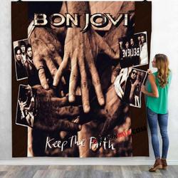 Musical Artists 80S Bon Jovi 3V 3D Customized Personalized Quilt Blanket and Home Decor