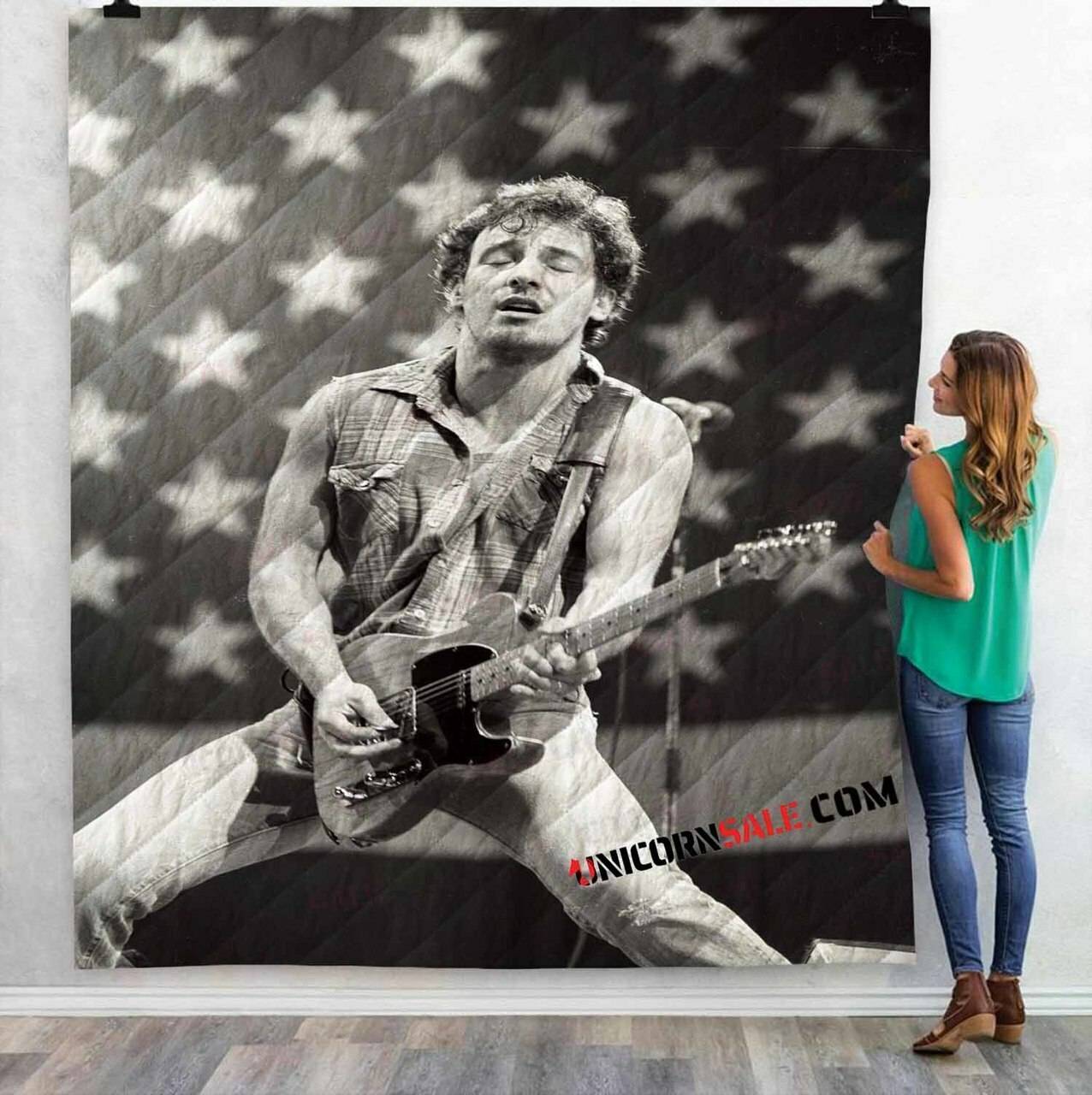 Musical Artists 80S Bruce Springsteen 1D 3D Customized Personalized Quilt Blanket and Home Decor