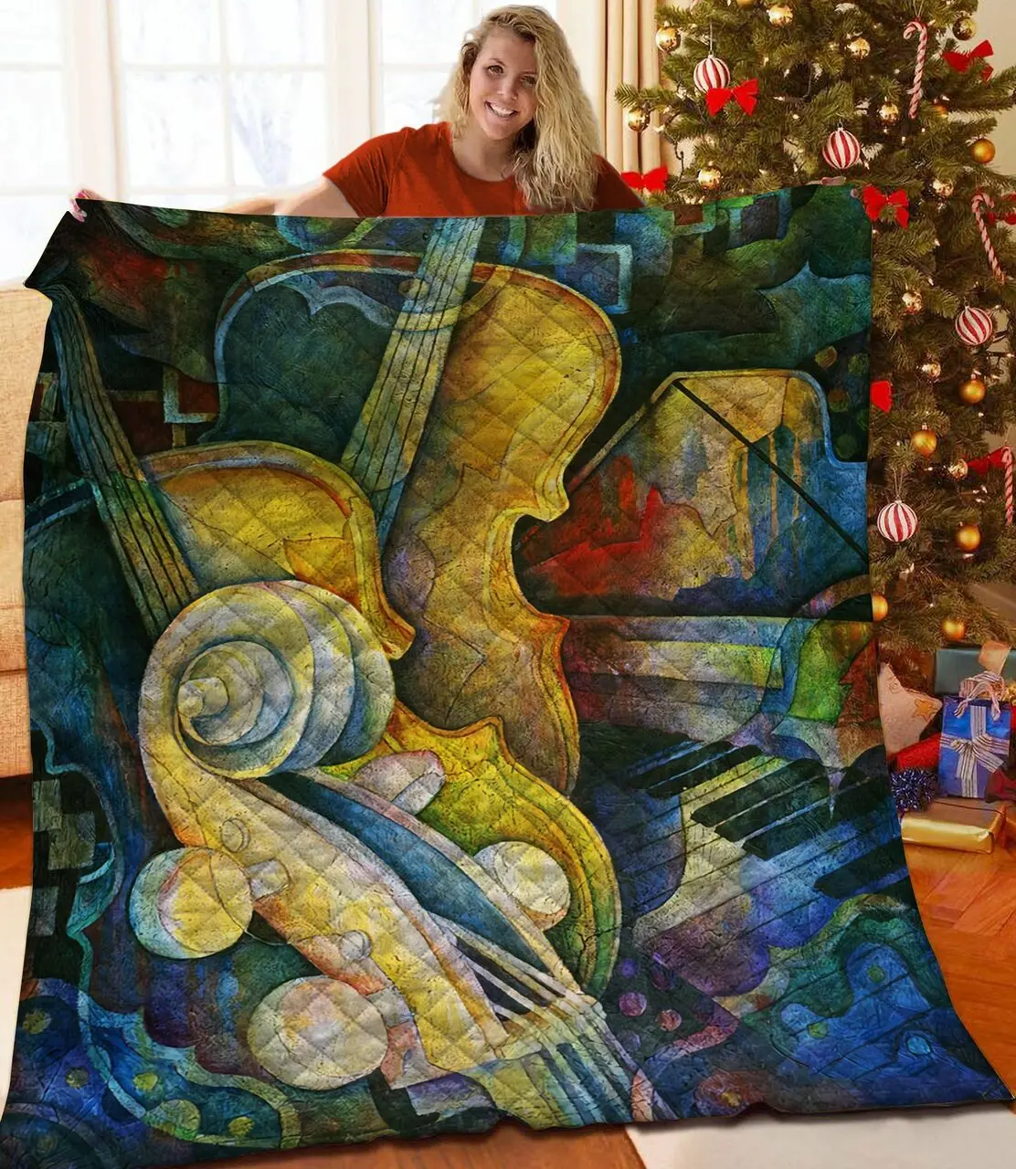 Musical Instrument JFJ10245 3D Customized Quilt 2707 and Home Decor