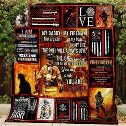 My Daddy My Fireman Blanket Kc1307 Quilt and Home Decor