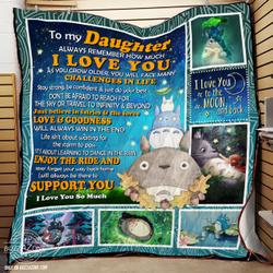 My Daughter I Will Always Be There To Support You Totoro Quilt Bt and Home Decor