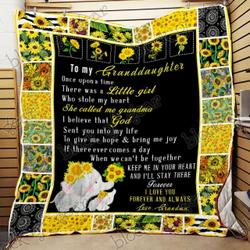 My Dear Granddaughter Sunflower Cl18100476Mdq Quilt Blanket and Home Decor
