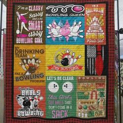 My Drinking Team Has A Bowling Problem Quilt Blanket Great Customized Blanket Gifts For Birthday Christmas Thanksgiving and Home Decor
