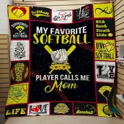 My Favorite Softball Quilt Blanket  Quilt and Home Decor