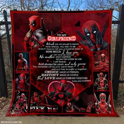 My Girlfriend Love Make Us Forever Together Deadpool Quilt Ko and Home Decor