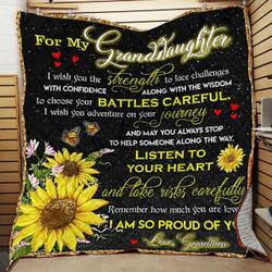 My Granddaughter Im So Proud Of You Jfj Quilt Ker and Home Decor