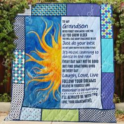 My Grandson I Love You Blanket Kc1807 Quilt and Home Decor