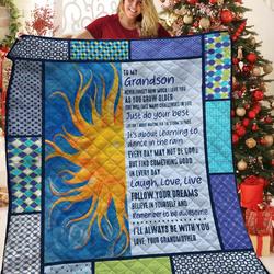 My Grandson I Love You JFJ10283 3D Customized Quilt 2707 and Home Decor