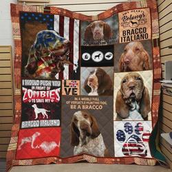 My Heart Belongs To Bracco Italiano Quilt Blanket Great Customized Blanket Gifts For Birthday Christmas Thanksgiving and Home Decor