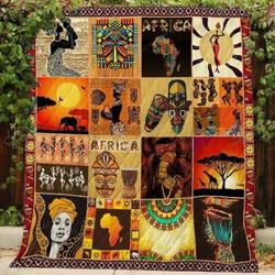 My Heart Is Full Of African Culture Quilt Blanket and Home Decor