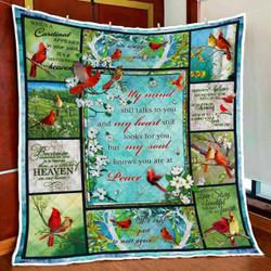 My Mind Still Talks To You, Christmas Cardinal Quilt Blanket and Home Decor