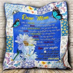 My Mom For Me Daisy Butterfly CL2100361MDQ Quilt Blanket and Home Decor