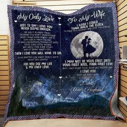 My Only Love For Beloved Wife Quilt Blanket  Quilt and Home Decor