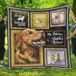 My Patronus Is A Golden Retriever Quilt Blanket Great Customized Blanket Gifts For Birthday Christmas Thanksgiving and Home Decor