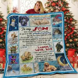 My Puppy Son Love Mom 3D Customized Quilt DA and Home Decor
