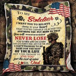 My Soldier, I Love You From Dad Cl2100362Mdq Quilt Blanket and Home Decor