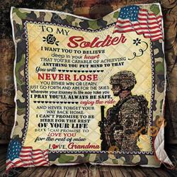 My Soldier Love Grandma Blanket KC1307 Quilt and Home Decor