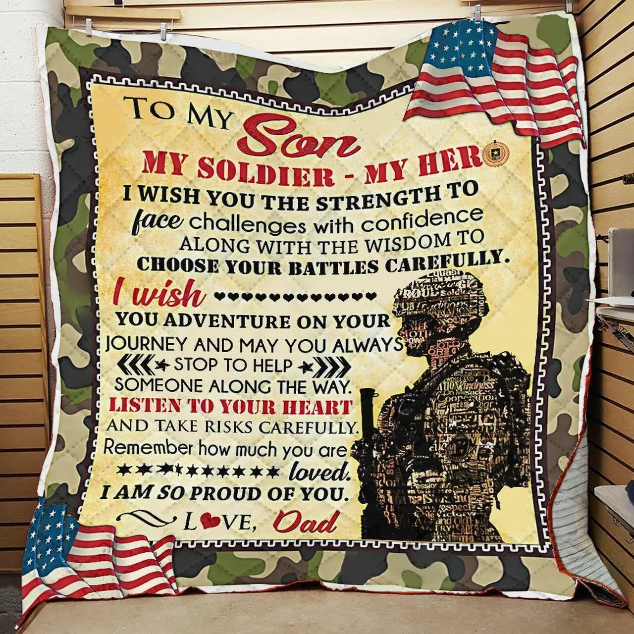 My Soldier My Hero Love Dad JFJ10316 3D Customized Quilt 2707 and Home Decor