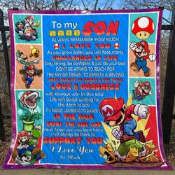 My Son I Will Always Be There To Support You Mario Quilt Bt and Home Decor