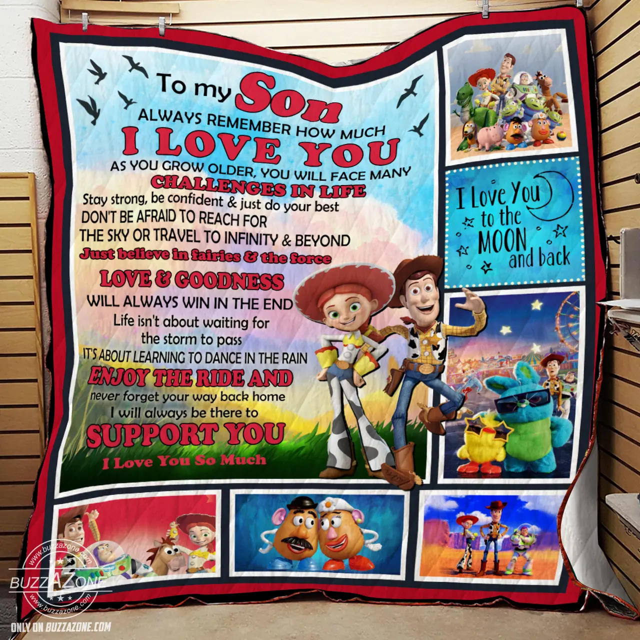 My Son I Will Always Be There To Support You Toy Story Quilt Bt and Home Decor