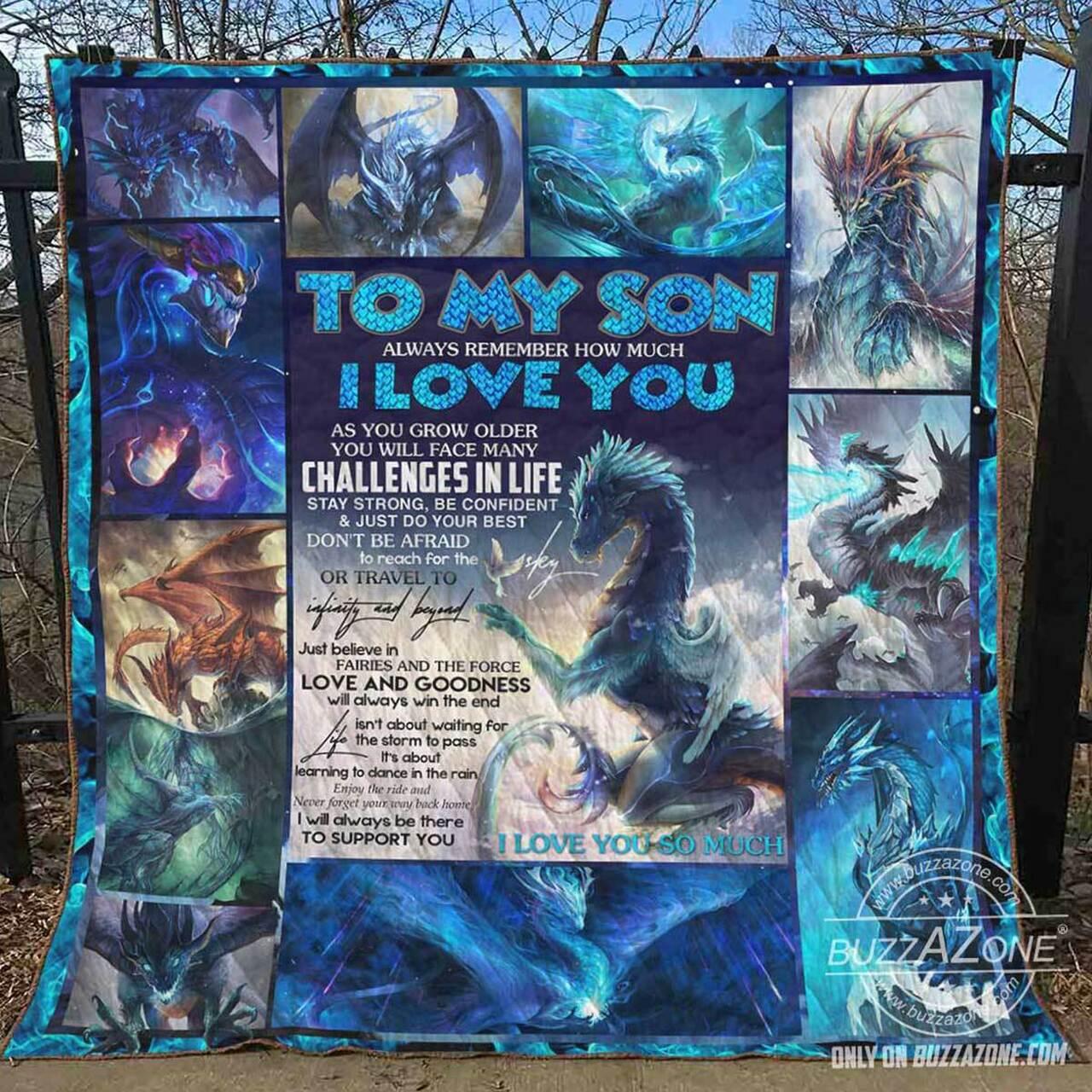 My Son ItS About Learning To Dance In The Rain Dragon Quilt Ko and Home Decor