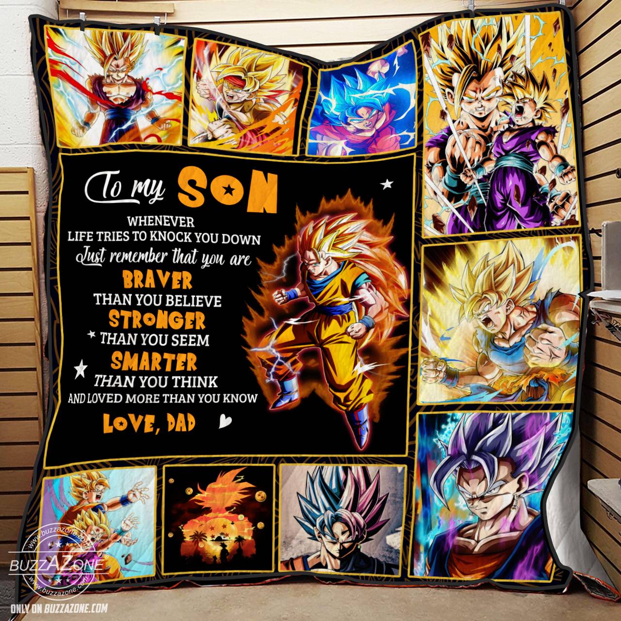 My Son Just Remember That You Are Braver Than You Believe Dragon Ball Quilt Ko and Home Decor