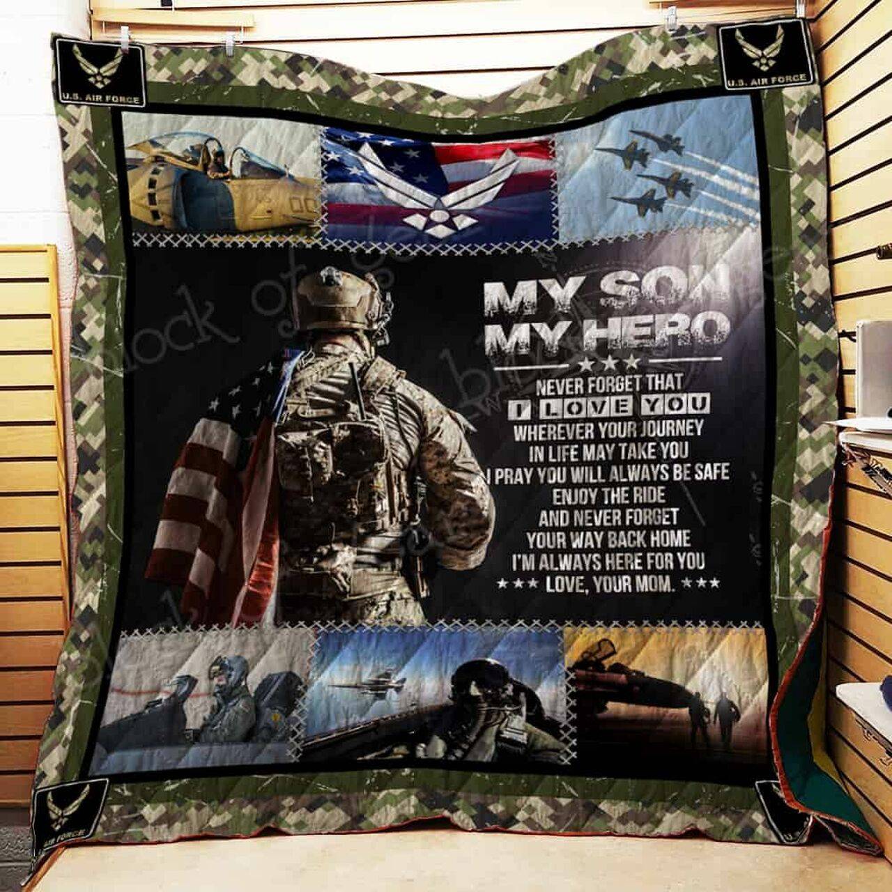 My Son My Hero Us Air Force Cl22100391Mdq Quilt Blanket and Home Decor