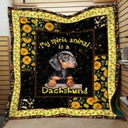 My Spirit Animals Is A Dachshund Clh1611475Q Quilt Blanket and Home Decor