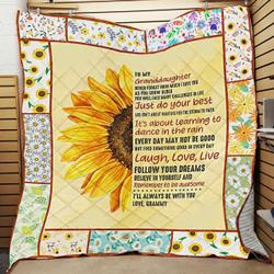 My Sunshine Granddaughter Love Grammy Jfj Quilt Mfe and Home Decor