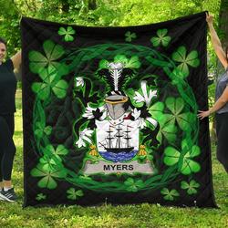 Myers Ireland Irish Celtic Shamrock Knot Circle JFJ10338 3D Customized Quilt 2707 and Home Decor