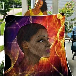 Mysterial Attractive Short Hair Black African Lady TH2309333CL Quilt Blanket and Home Decor