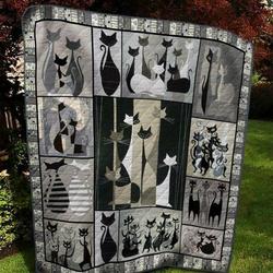 Mysterious Cats Quilt Blanket  Quilt and Home Decor