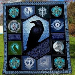 Mysterious Ravens Quilt Blanket Great Customized Blanket Gifts For Birthday Christmas Thanksgiving and Home Decor