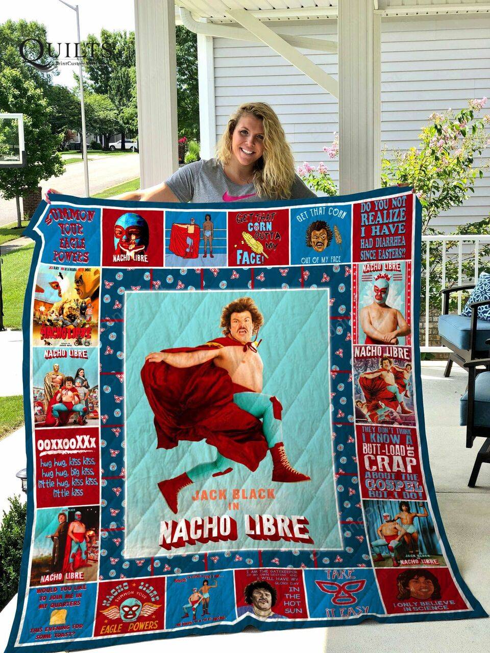 Nacho Libre Quilt Blanket and Home Decor