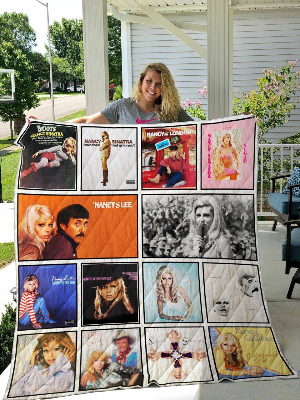 Nancy Sinatra Quilt Blanket and Home Decor