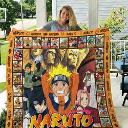 Naruto Uzumaki Hidden Leaf Village Quilt Blanket Ninja Kurama Hokage Anime and Home Decor