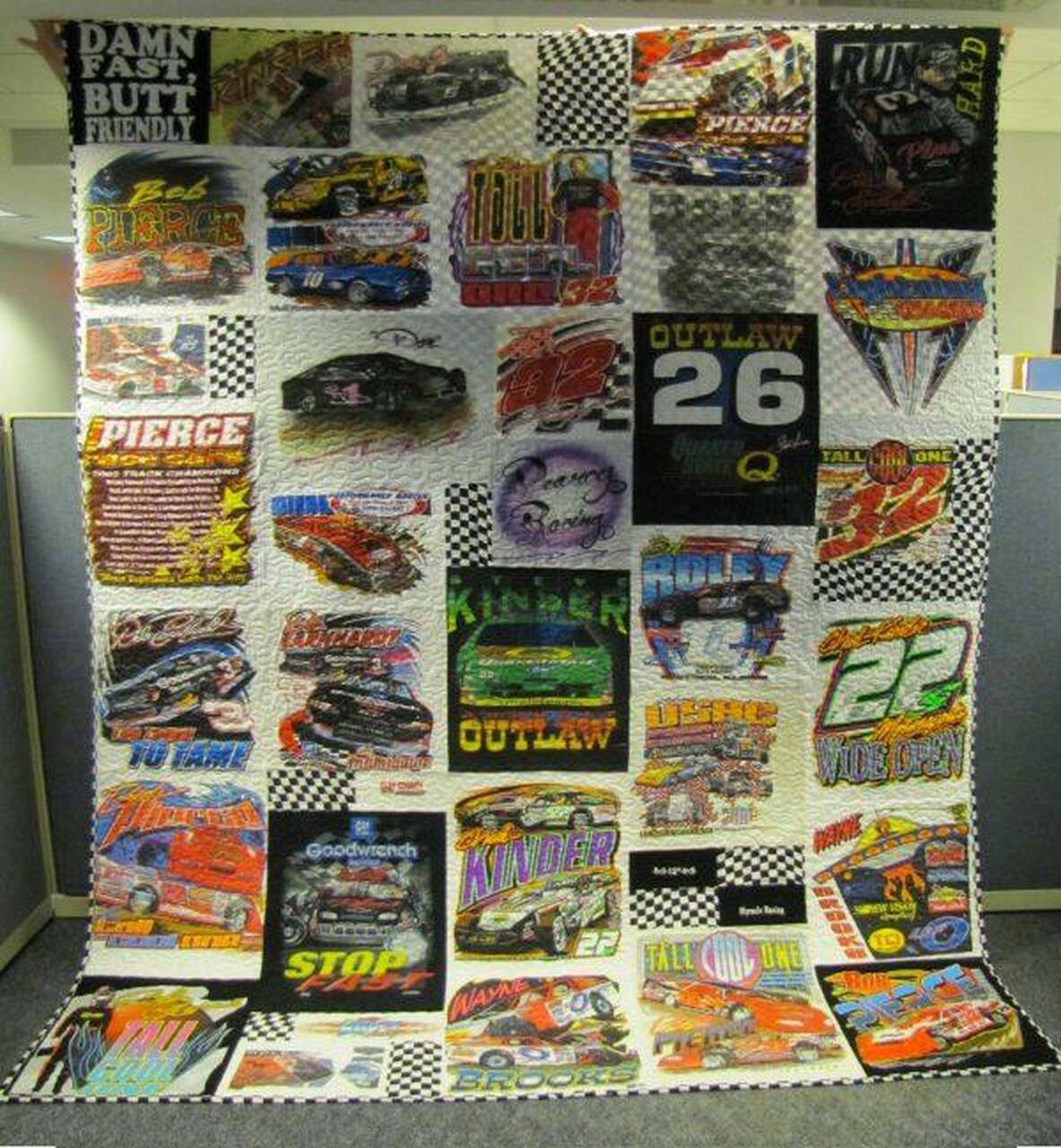 Nascar Themed Quilt Blanket Kl08 Quilt and Home Decor